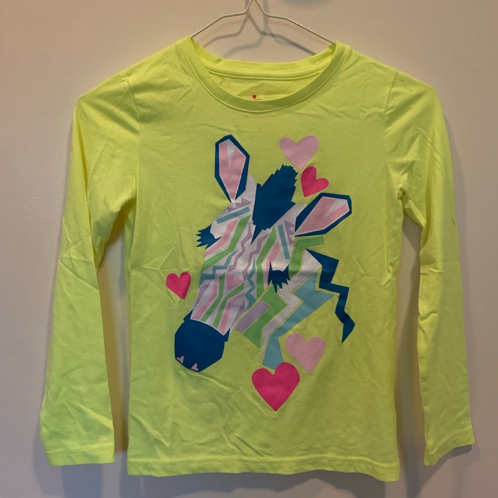 kid’s neon yellow long sleeve graphic tee
